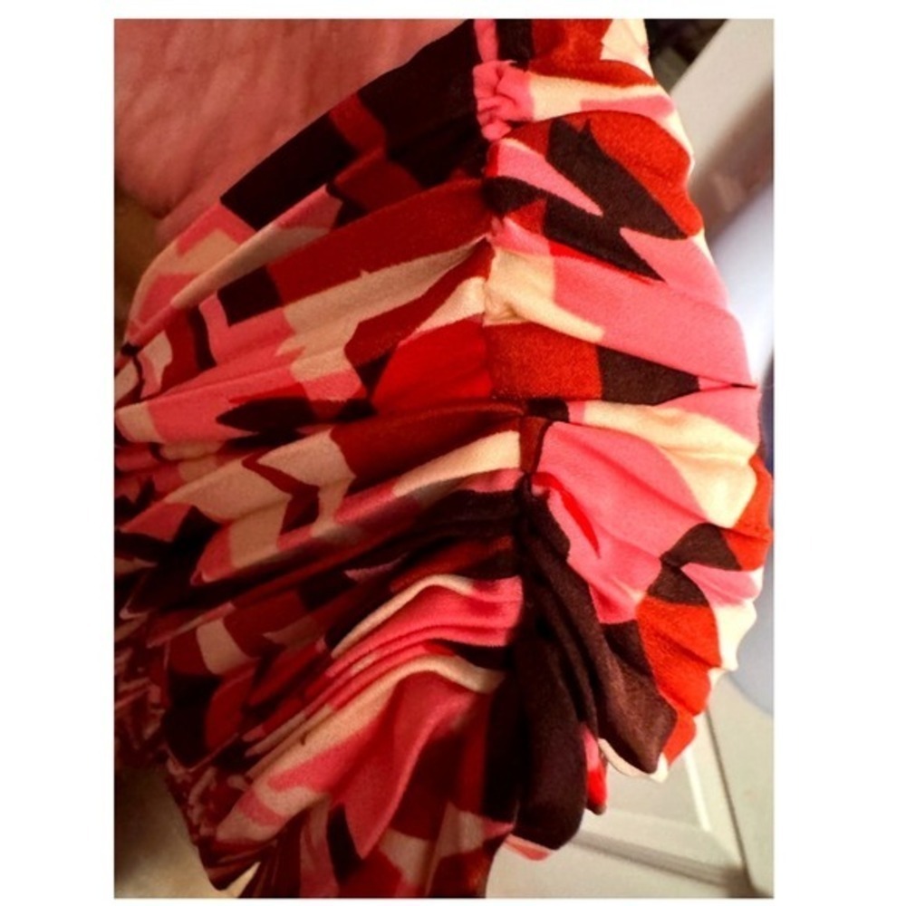 Preppy Academia Pleated A-line Midi Dress Smocked Maximalist Flutter Sleeve - Picture 9 of 15